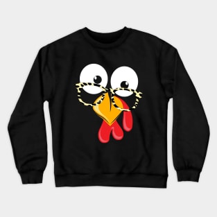 Thanksgiving Turkey Face Leopard Print Glasses Crewneck Sweatshirt